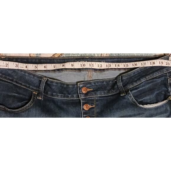 Womens Maurices Button Fly High-Rise stretch Ankle jeans 24W long 40Wx30.5L - Picture 3 of 7